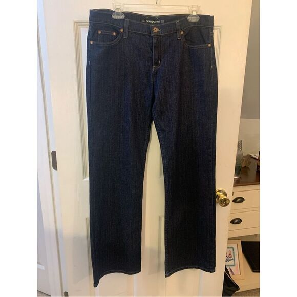 DKNY JEANS LUDLOW DARK WASH JEANS STRAIGHT MID RISE SZ 12 R - Picture 3 of 14